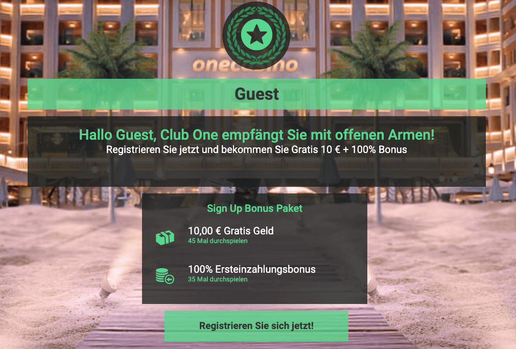one casino mail bonus