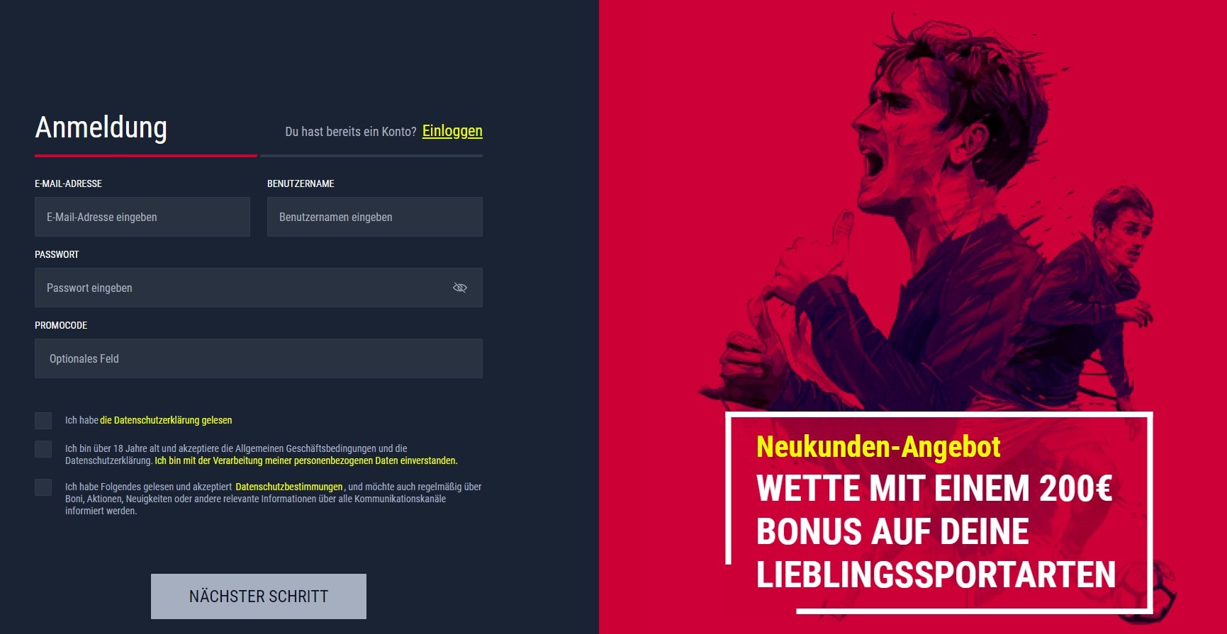 Rabona Casino Registrierung