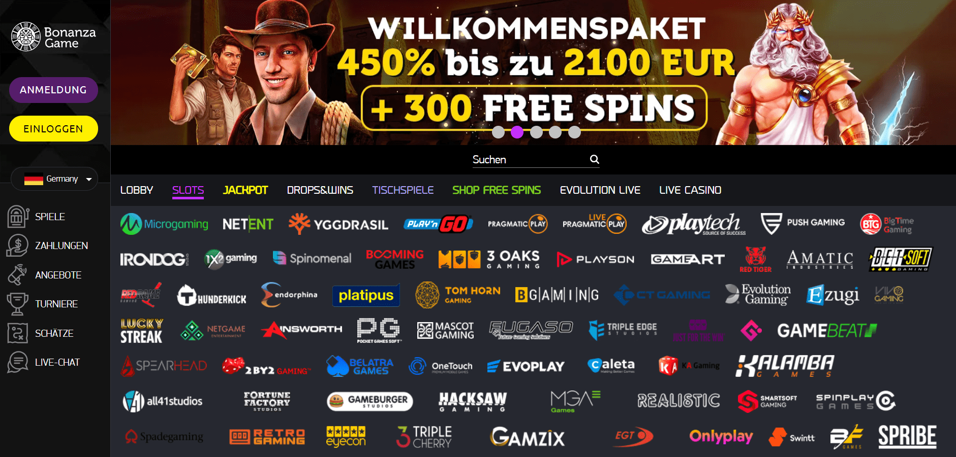 Bonanzagame Casino Homepages