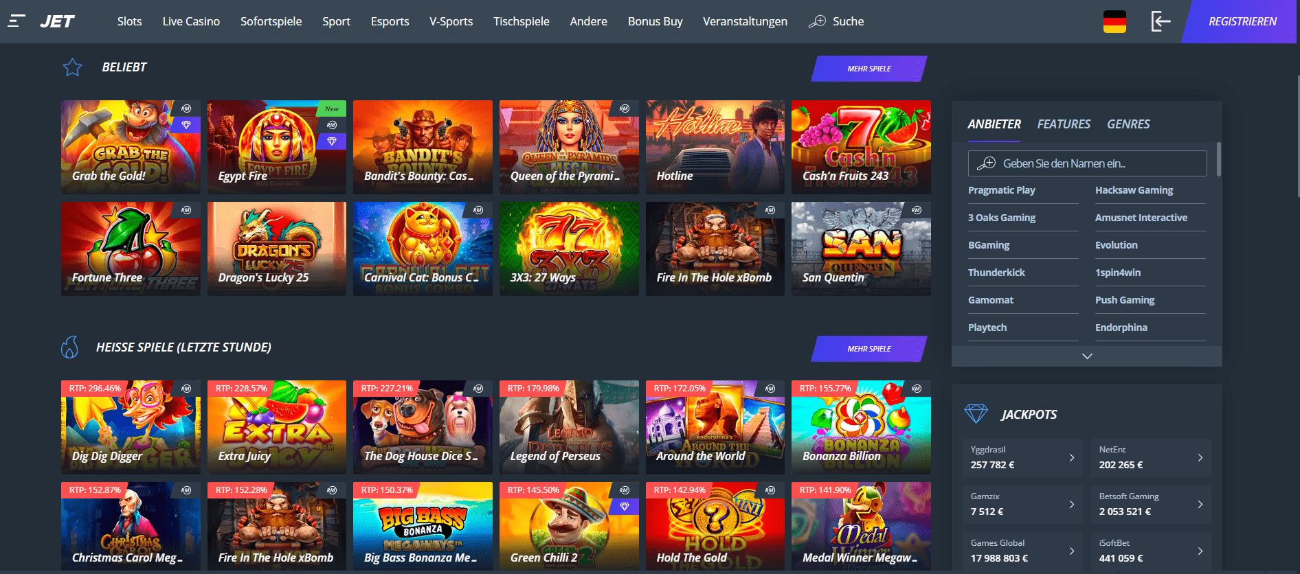 Jet Casino Games