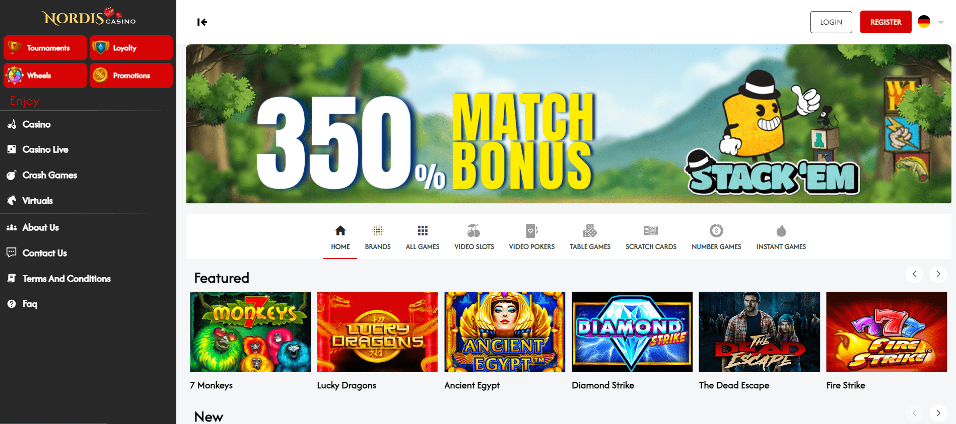 NordisCasino Homepage