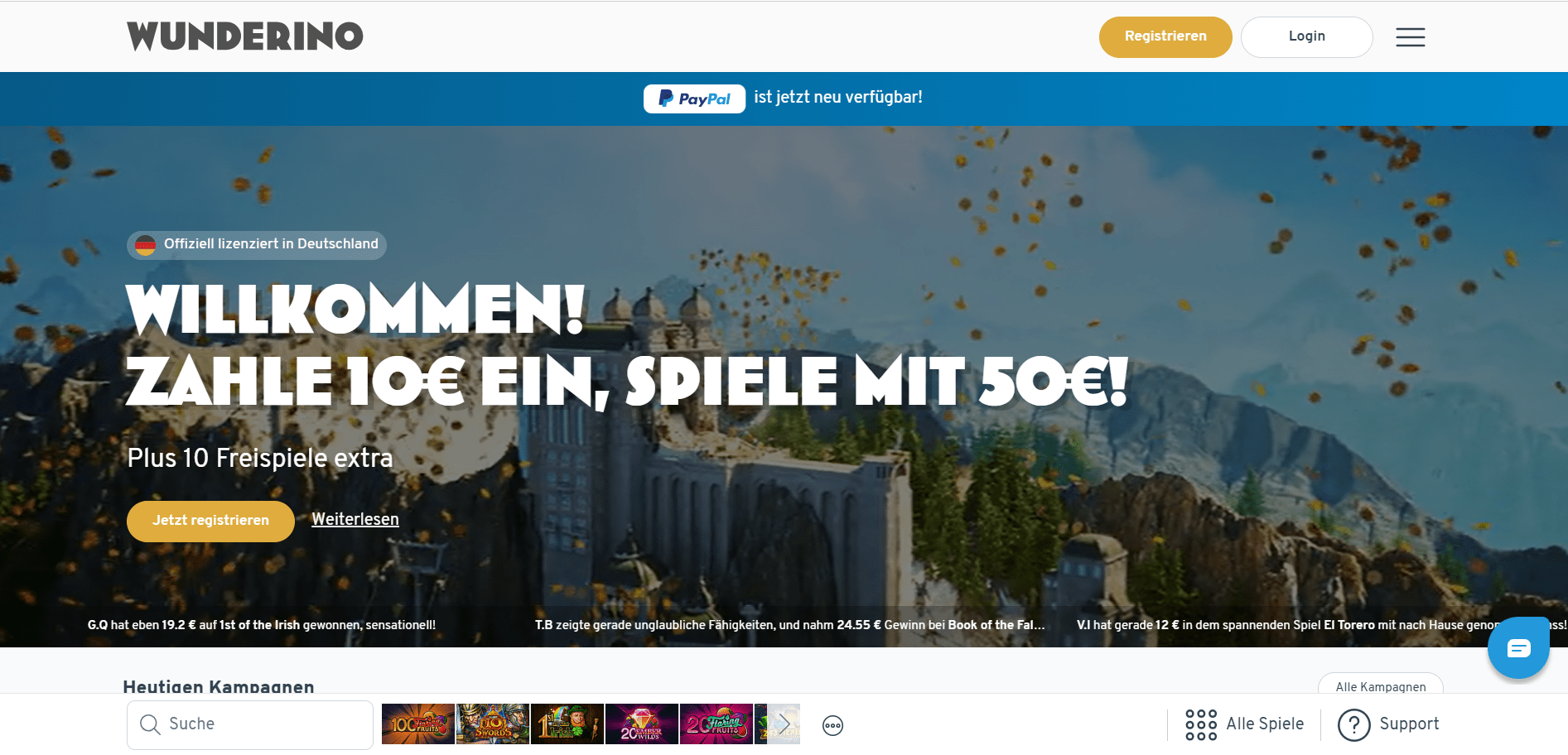 Wunderino Homepage