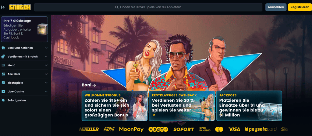 Snatch Casino Bonus für Deutschland: Willkommensangebot beanspruchen und richtig nutzen